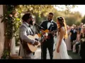 Un musicien joue de la guitare pour un couple marié, créant un moment de surprise mariage émouvant.