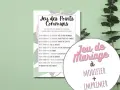 Jeu des points communs mariage : une liste d'indices pour trouver des points communs entre les invités. Idéal pour animer une réception.