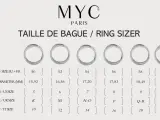 Tableau comparatif pour savoir sa taille de bague sans baguier. Il montre des bagues et leurs correspondances en tailles EU, US, UK et IT.
