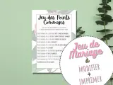 Jeu des points communs mariage : une liste d'indices pour trouver des points communs entre les invités. Idéal pour animer une réception.