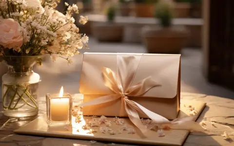 Un cadeau élégant, une bougie allumée et des fleurs pour un mariage. Combien donner pour un mariage d'un filleul ? Une question qui se pose devant cette scène.